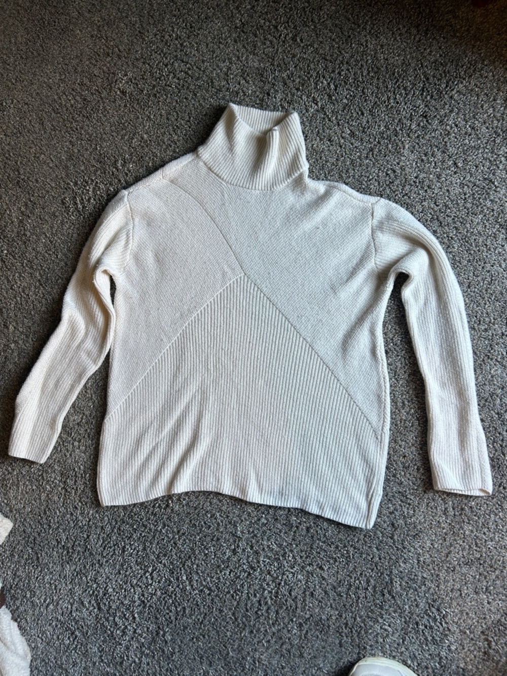 Talbots Turtleneck Ribbed Knit Sweater in Cream